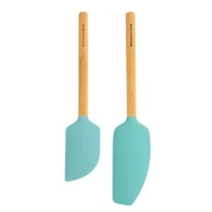 NWT Kitchenaid set of 2 blue silicone spatula with rubber handle